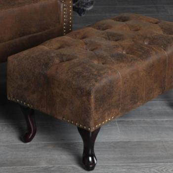 Estila Luxusná taburetka Chesterfield Antik Look obrázok