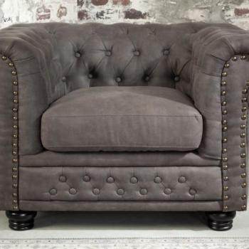 Estila Luxusné kreslo Chesterfield II šedé obrázok