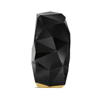 Estila Luxusný art-deco čierny podlahový trezor na pozlátenej vyrezávanej podstave asymetrckou konštrukciou Diamond 160 cm obrázok