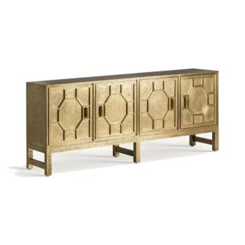 Estila Luxusný art deco príborník Seminole z kovu a mosadze v zlatej farbe 183cm obrázok