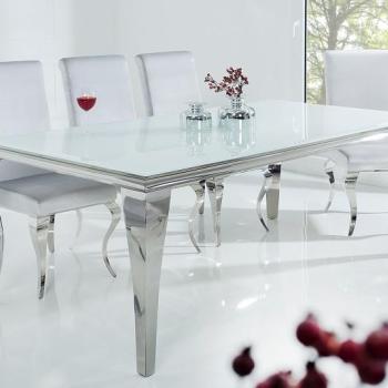 Estila Luxusný jedálenský stôl Modern Barock 200cm strieborná/biela obrázok