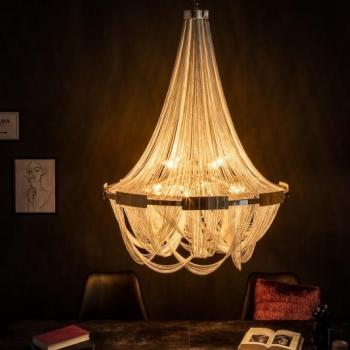 Estila Luxusný retiazkový strieborný luster Razo II 70cm obrázok