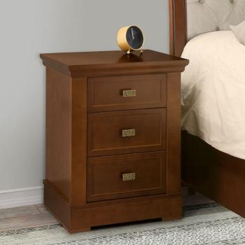 Estila Luxusný rustikálny masívny nočný stolík Carmen v hnedej farbe s tromi zásuvkami 62cm obrázok