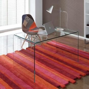 Estila Luxusný sklenený písací stôl 125cm obrázok