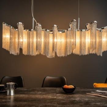 Estila Luxusný strieborný retiazkový luster Odilon 118cm obrázok