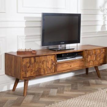 Estila Luxusný televízny stolík Mozaika z masívneho dreva palisander 140cm obrázok
