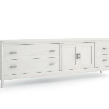 Estila Luxusný TV stolík Genova z masívneho dreva v modernom prevedení s dvierkami a zásuvkami obĺžnikový 225cm obrázok
