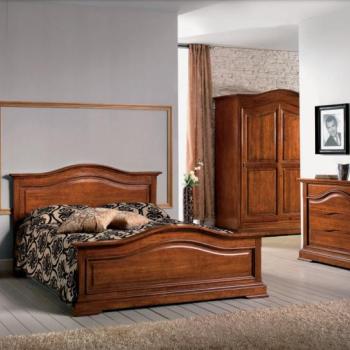 Estila Masívna manželská posteľ Mozatti v klasickom štýle s vyrezávanými čelami v hnedej farbe bez nožičiek 165x195cm obrázok