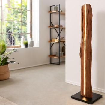 Estila Masívna stojaca lampa Roots z naplaveného dreva prírodnej hnedej farby s led svietidlami 121cm obrázok