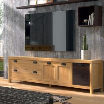 Estila Masívny dizajnový TV stolík Lyon v modernom štýle so zásuvkami a dvierkami 231cm obrázok