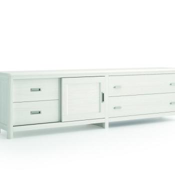 Estila Masívny luxusný TV stolík Cerdena so štyrmi zásuvkami a s posuvnými dvierkami 231cm obrázok