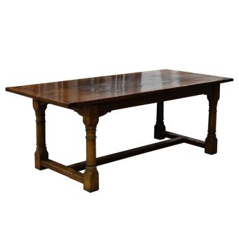 Estila Masívny rustikálny jedálenský stôl Terrel z dubového dreva v hnedej farbe s lesklým povrchom 198cm obrázok