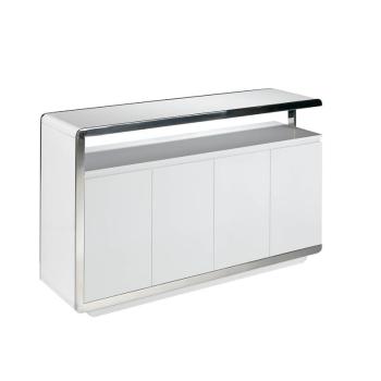 Estila Moderná biela komoda Urbano s chrómovým rámom 140cm obrázok