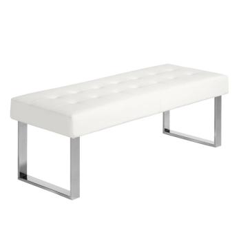 Estila Moderná biela taburetka Vita Naturale z eko-kože 120cm obrázok