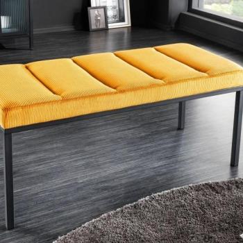 Estila Moderná čalúnená lavica Soreli horčicovo žltý menčester 80cm obrázok
