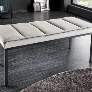 Estila Moderná čalúnená lavica Soreli svetlosivý zamat 80cm obrázok