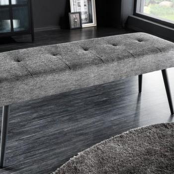 Estila Moderná čalúnená lavica Soreli tmavosivý textil 80cm obrázok