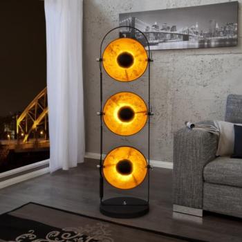Estila Moderná dizajnová stojaca lampa Studio čierno-zlatá obrázok
