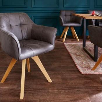 Estila Moderná dizajnová stolička Hendry v antickej šedej farbe s podrúčkami 84cm obrázok