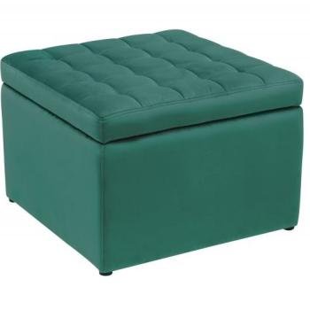 Estila Moderná dizajnová taburetka Modern Barock so zamatovým tmavozeleným poťahom a s úložným priestorom 60cm obrázok