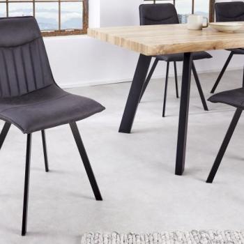 Estila Moderná jedálenská stolička Aston so sivým čalúnením a čiernymi nohami z kovu 88cm obrázok