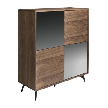 Estila Moderná komoda Forma Moderna z dreva s čiernymi dvierkami orech 124cm obrázok