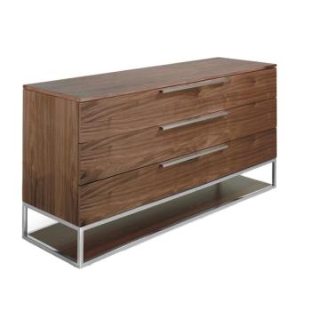 Estila Moderná komoda Vita Naturale z dreva s nožičkami z chrómu hnedá 148cm obrázok