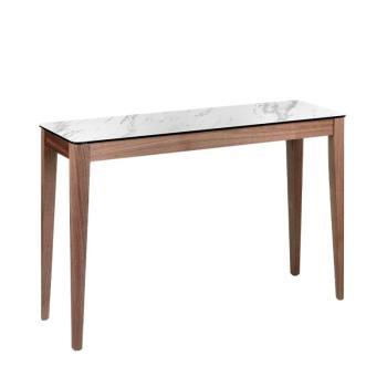 Estila Moderná konzola Vita Naturale z dreva vzhľad biely mramor 120cm obrázok