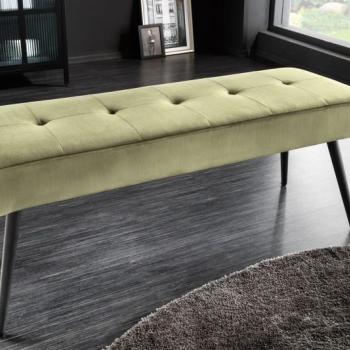 Estila Moderná lavica Soreli olivovo zelený zamat 100cm obrázok