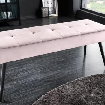 Estila Moderná lavica Soreli v prevedení ružový zamat 100cm obrázok