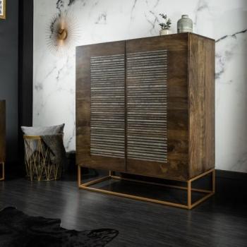 Estila Moderná luxusná vysoká komoda Helge z dreveného masívu mango obrázok