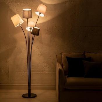 Estila Moderná stojaca lampa Elegans z kovu s piatimi tienidlami 176cm obrázok