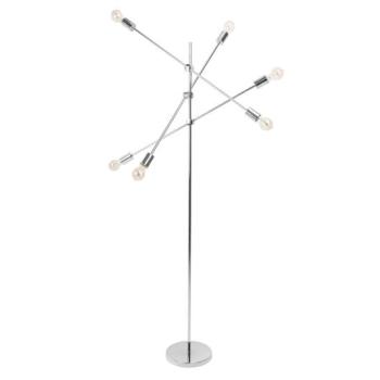 Estila Moderná stojaca lampa Elke s nastaviteľnými ramenami v striebornom prevedení 163cm obrázok