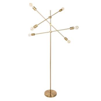 Estila Moderná stojaca lampa Elke s nastaviteľnými ramenami v zlatom odtieni 163cm obrázok
