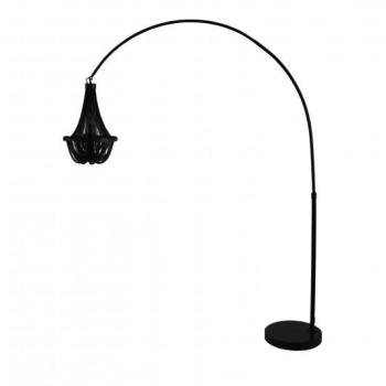 Estila Moderná stojaca lampa Lincoln čiernej farby z jemných kovových reťazí 189-204cm obrázok