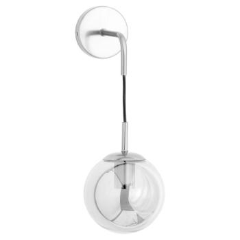 Estila Moderná štýlová nástenná lampa Globe striebornej farby z kovu 60cm obrázok