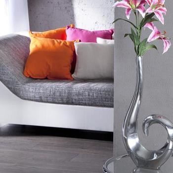 Estila Moderná štýlová váza Wave silver 50cm obrázok