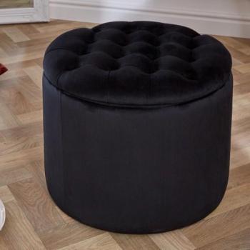 Estila Moderná taburetka Modern Barock čierna 50cm obrázok