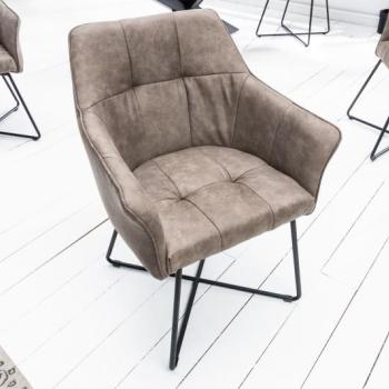 Estila Moderná taupe sivá jedálenská stolička Amala zamatová 83cm obrázok