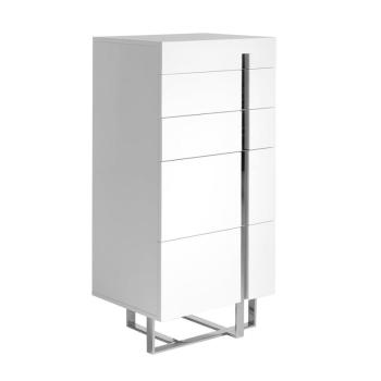 Estila Moderná vysoká komoda Forma Moderna lakovaná biela 120cm obrázok