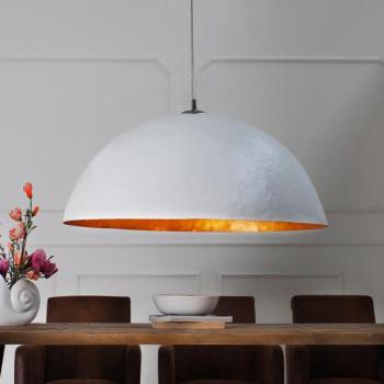 Estila Moderná závesná lampa Glow 50cm bielo-zlatá obrázok
