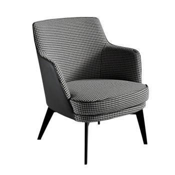 Estila Moderné kreslo Vita Naturale vzorované houndstooth čierno-biele 82cm obrázok