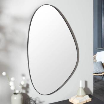 Estila Moderné štýlové atypické nástenné zrkadlo Smialls v čiernom ráme 90cm obrázok