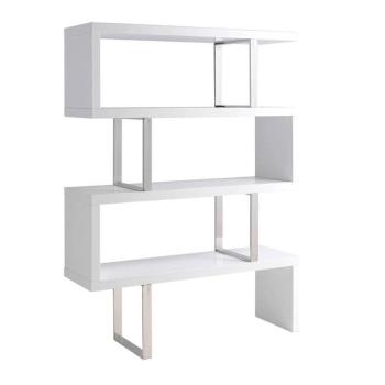 Estila Moderný biely regál Forma Moderna s chrómovým detailom 170cm obrázok
