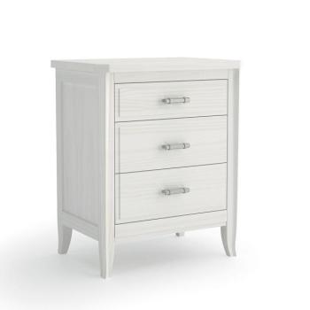 Estila Moderný dizajnový nočný stolík Genova z masívneho dreva s tromi zásuvkami 67cm obrázok
