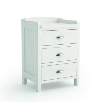 Estila Moderný dizajnový nočný stolík Verona z masívneho dreva s tromi zásuvkami 70cm obrázok