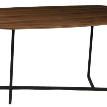 Estila Moderný hnedý jedálenský stôl Vidar v škandinávskom štýle v obdĺžnikovom tvare s čiernou kovovou podstavou 160cm obrázok