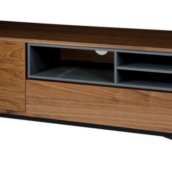 Estila Moderny hnedý TV stolík Vidar v škandinávskom štýle s čiernymi kovovými nožičkami 152cm obrázok