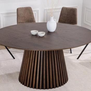Estila Moderný jedálenský stôl Davidson z dreva okrúhly tmavohnedý dub 120cm obrázok