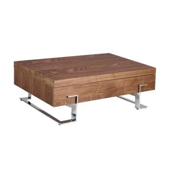Estila Moderný konferenčný stolík Vita Naturale hnedý so zásuvkou 130cm obrázok